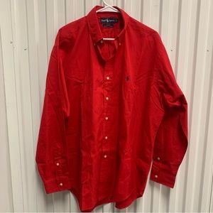 Polo by Ralph Lauren Red Long Sleeve Dress Shirt Cotton Men’s Large L BLAKE